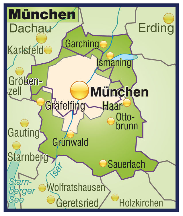 Karte vom Großraum München