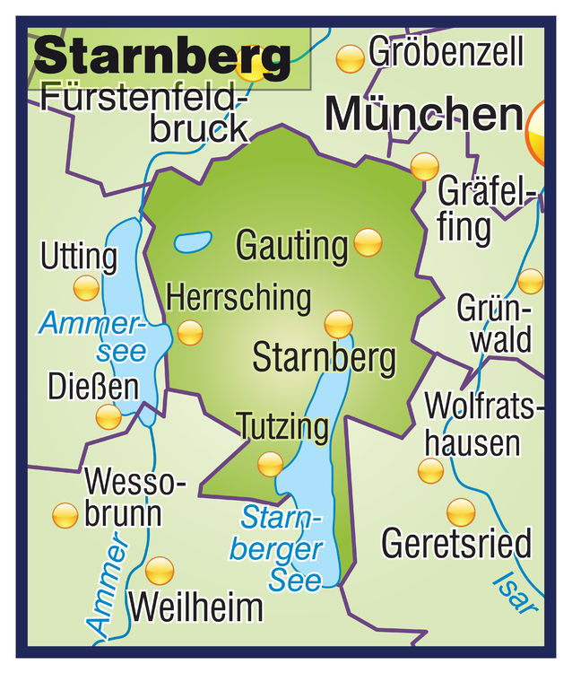 Karte vom Landkreis Starnberg